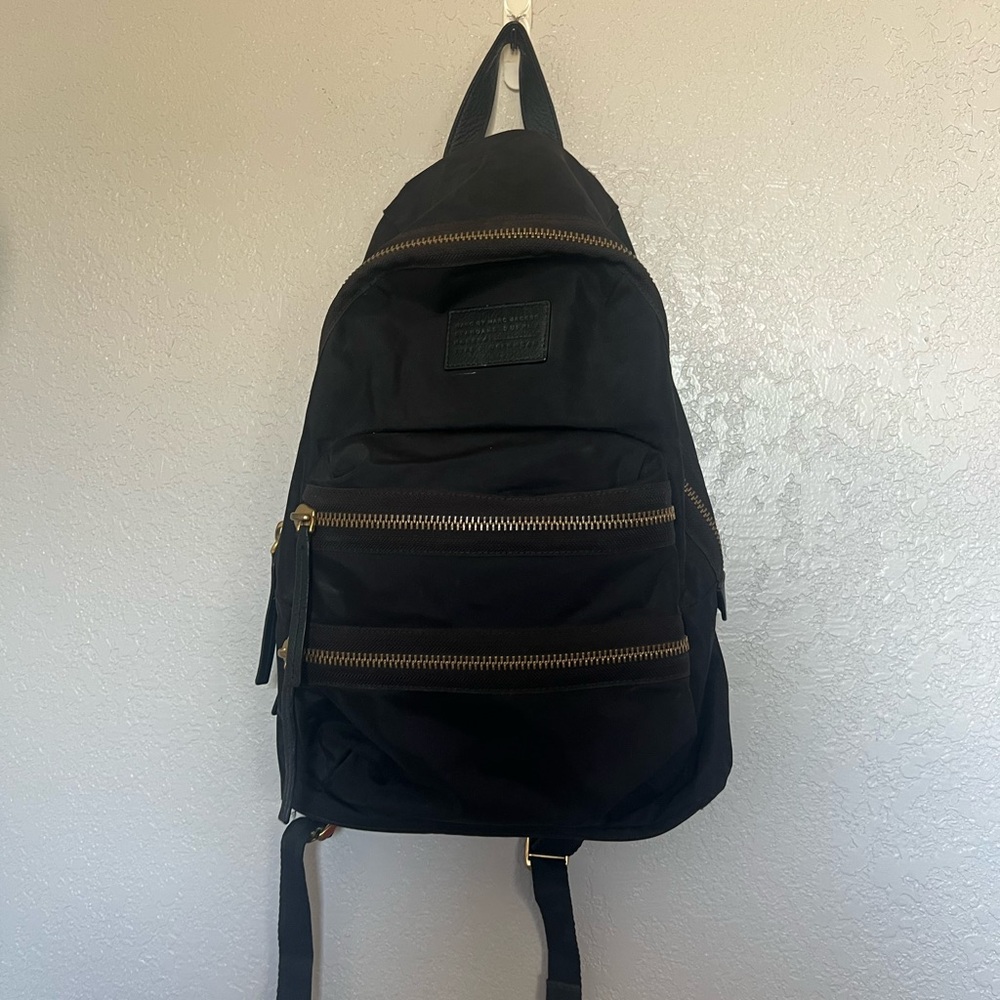 Marc Jacobs Biker Large Backpack with Gold Accents